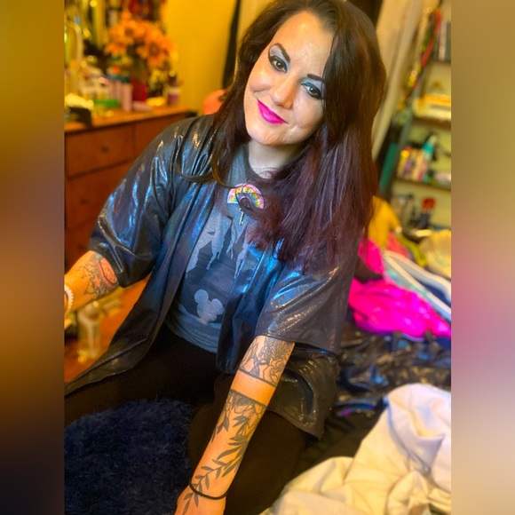 1 Etsy ThatElectricTouch Holographic Iridescent Kimonos Fit A Size L Female $135 - Picture 11 of 17